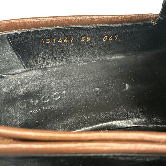 Gucci Jordan Jumbo GG Canvas Loafers Rosewood Beige Horsebit Slip-On Flats 39 - Picture 9 of 11